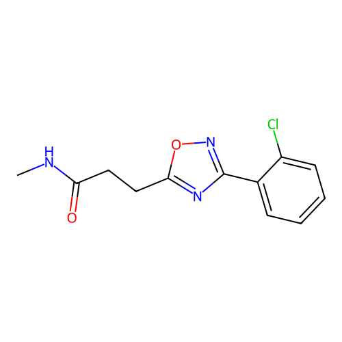 3-[3-(2-chlorophenyl)-1,2,4-oxadiazol-5-yl]-N-methylpropanamide structure