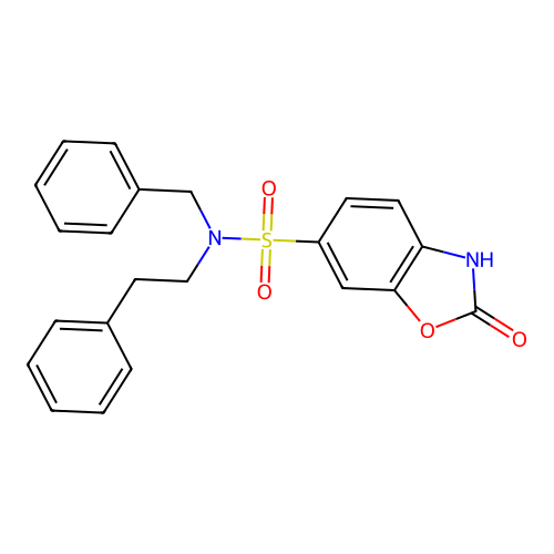 N-benzyl-2-oxo-N-phenethyl-2,3-dihydrobenzo[d]oxazole-6-sulfonamide structure
