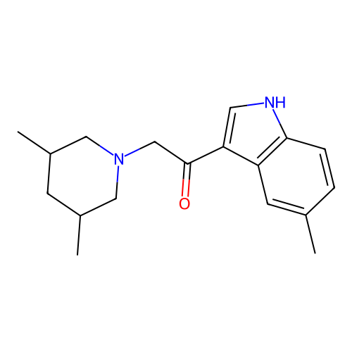 2-(3,5-dimethylpiperidin-1-yl)-1-(5-methyl-1H-indol-3-yl)ethanone structure