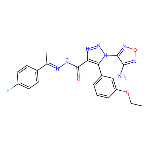 C21H19FN8O3 structure