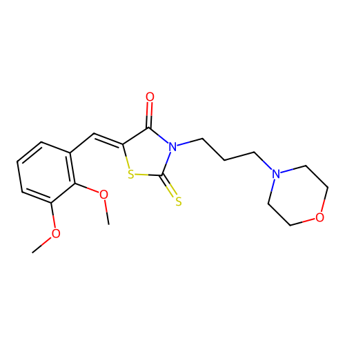 (Z)-5-(2,3-dimethoxybenzylidene)-3-(3-morpholinopropyl)-2-thioxothiazolidin-4-one structure