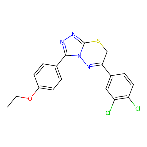 6-(3,4-dichlorophenyl)-3-(4-ethoxyphenyl)-7H-[1,2,4]triazolo[3,4-b][1,3,4]thiadiazine structure
