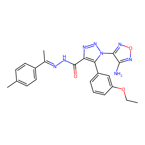 C22H22N8O3 structure