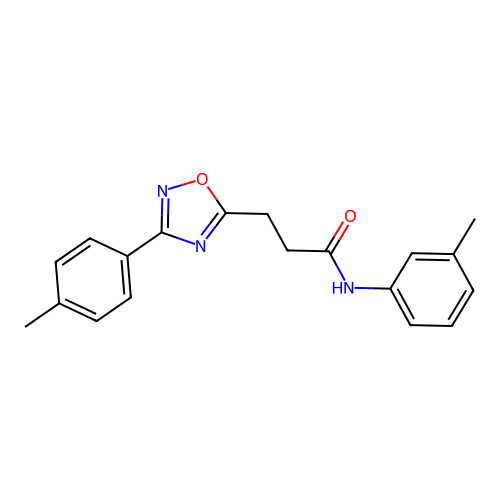 N-(3-methylphenyl)-3-[3-(4-methylphenyl)-1,2,4-oxadiazol-5-yl]propanamide structure