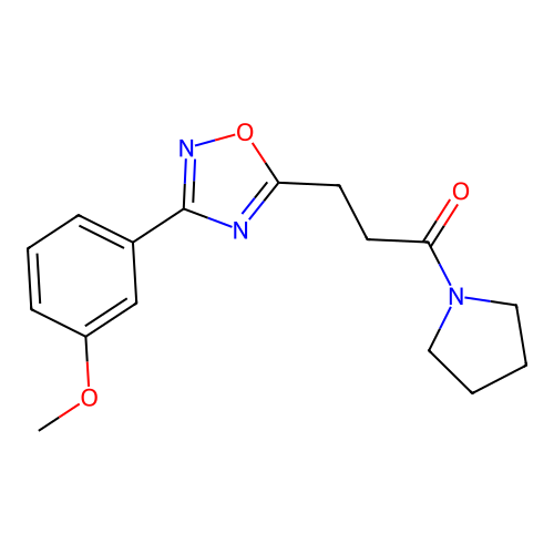 3-[3-(3-Methoxyphenyl)-1,2,4-oxadiazol-5-yl]-1-(pyrrolidin-1-yl)propan-1-one structure