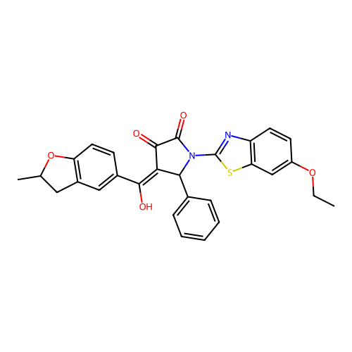 (4E)-1-(6-ethoxy-1,3-benzothiazol-2-yl)-4-[hydroxy(2-methyl-2,3-dihydro-1-benzofuran-5-yl)methylidene]-5-phenylpyrrolidine-2,3-dione structure