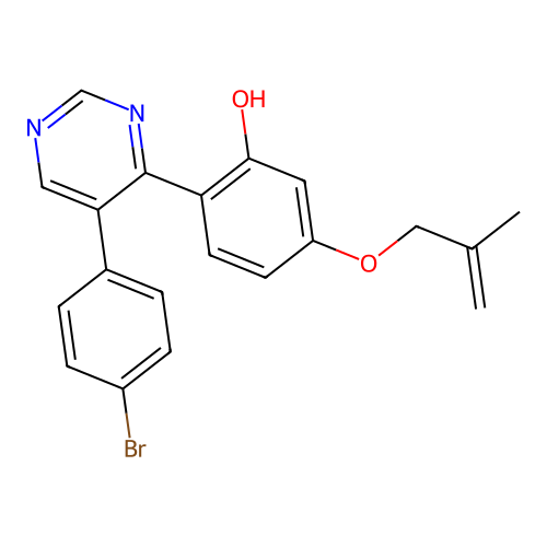 2-[5-(4-Bromophenyl)pyrimidin-4-yl]-5-[(2-methylprop-2-en-1-yl)oxy]phenol structure