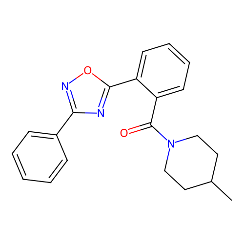(4-Methylpiperidin-1-yl)(2-(3-phenyl-1,2,4-oxadiazol-5-yl)phenyl)methanone structure