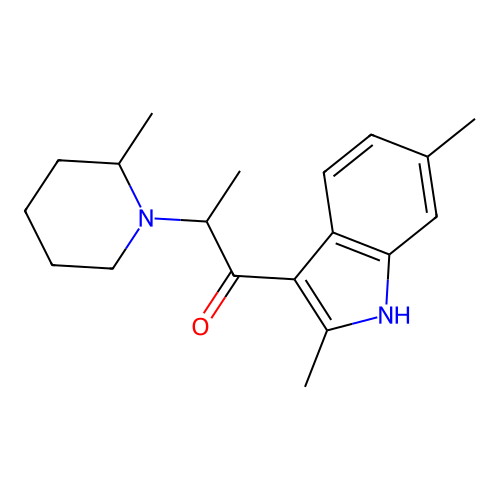 1-(2,6-dimethyl-1H-indol-3-yl)-2-(2-methylpiperidin-1-yl)propan-1-one structure