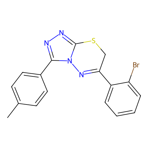 6-(2-bromophenyl)-3-(4-methylphenyl)-7H-[1,2,4]triazolo[3,4-b][1,3,4]thiadiazine structure