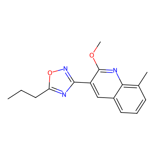 3-(2-Methoxy-8-methylquinolin-3-yl)-5-propyl-1,2,4-oxadiazole structure