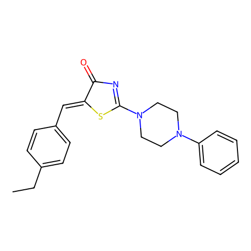 (5Z)-5-(4-ethylbenzylidene)-2-(4-phenylpiperazin-1-yl)-1,3-thiazol-4(5H)-one structure