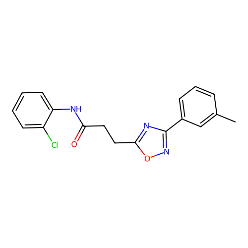 N-(2-chlorophenyl)-3-[3-(3-methylphenyl)-1,2,4-oxadiazol-5-yl]propanamide structure