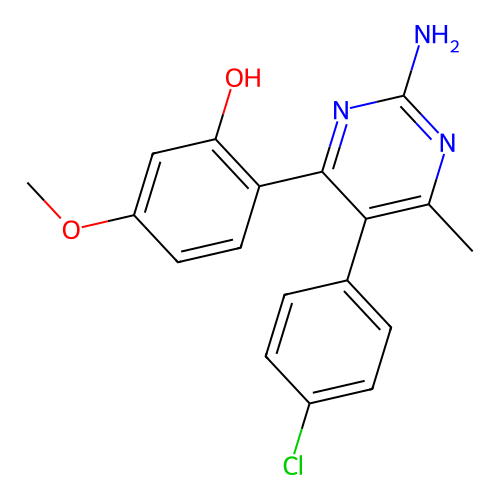 2-[2-Amino-5-(4-chlorophenyl)-6-methylpyrimidin-4-yl]-5-methoxyphenol structure