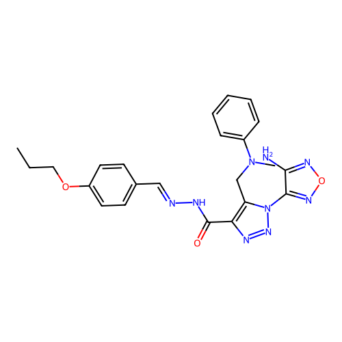 C23H25N9O3 structure