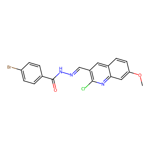 4-bromo-N'-[(E)-(2-chloro-7-methoxyquinolin-3-yl)methylidene]benzohydrazide structure