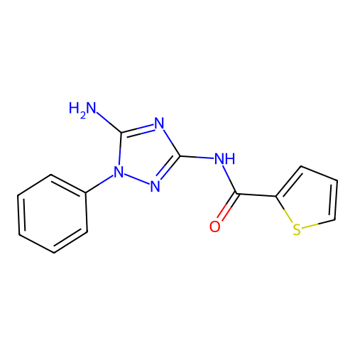 N-(5-amino-1-phenyl-1,2,4-triazol-3-yl)-2-thiophenecarboxamide structure