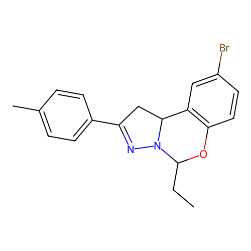 9-Bromo-5-ethyl-2-(4-methylphenyl)-1,10b-dihydropyrazolo[1,5-c][1,3]benzoxazine structure