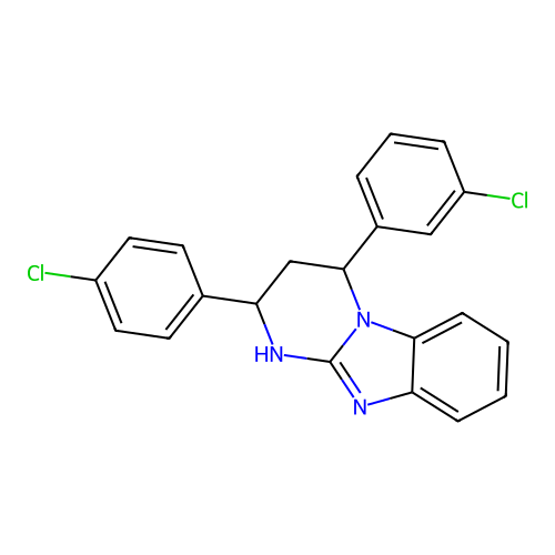 4-(3-chlorophenyl)-2-(4-chlorophenyl)-1,2,3,4-tetrahydropyrimido[1,2-a]benzimidazole structure
