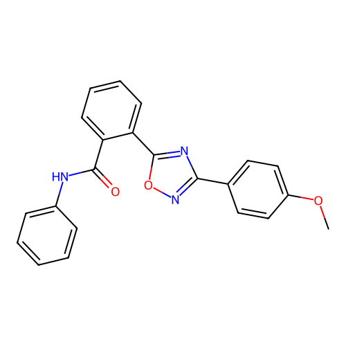 2-[3-(4-methoxyphenyl)-1,2,4-oxadiazol-5-yl]-N-phenylbenzamide structure