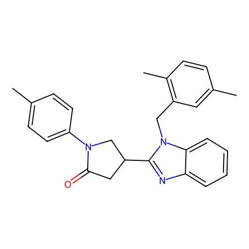 4-(1-(2,5-dimethylbenzyl)-1H-benzo[d]imidazol-2-yl)-1-(p-tolyl)pyrrolidin-2-one structure