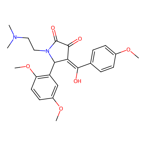 5-(2,5-dimethoxyphenyl)-1-(2-dimethylaminoethyl)-4-[hydroxy-(4-methoxyphenyl)methylidene]pyrrolidine-2,3-dione structure