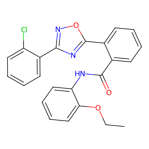 2-[3-(2-chlorophenyl)-1,2,4-oxadiazol-5-yl]-N-(2-ethoxyphenyl)benzamide structure