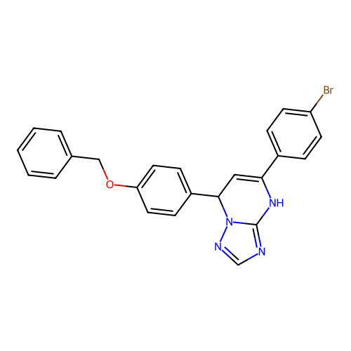 5-(4-bromophenyl)-7-(4-phenylmethoxyphenyl)-1,7-dihydro-[1,2,4]triazolo[1,5-a]pyrimidine structure