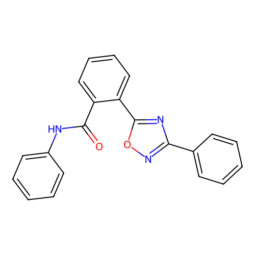 N-phenyl-2-(3-phenyl-1,2,4-oxadiazol-5-yl)benzamide structure