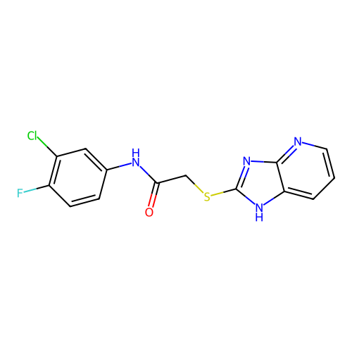 N-(3-chloro-4-fluorophenyl)-2-(1H-imidazo[4,5-b]pyridin-2-ylsulfanyl)acetamide structure