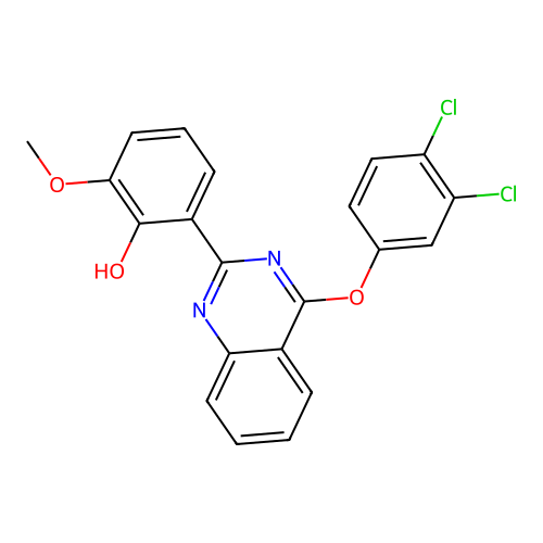 2-(4-(3,4-Dichlorophenoxy)quinazolin-2-yl)-6-methoxyphenol structure