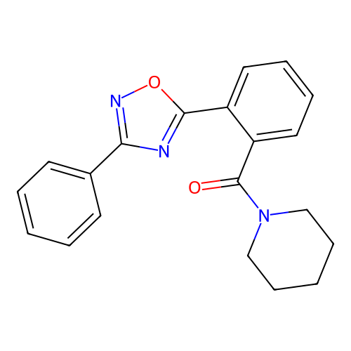 [2-(3-Phenyl-1,2,4-oxadiazol-5-yl)phenyl]-piperidin-1-ylmethanone structure