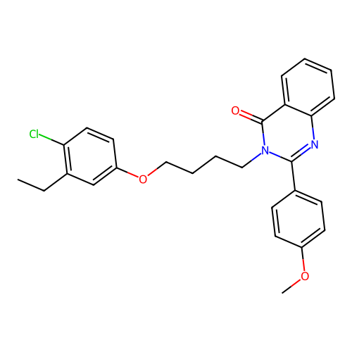 3-(4-(4-chloro-3-ethylphenoxy)butyl)-2-(4-methoxyphenyl)quinazolin-4(3H)-one structure