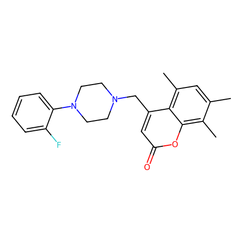 4-{[4-(2-fluorophenyl)piperazin-1-yl]methyl}-5,7,8-trimethyl-2H-chromen-2-one structure