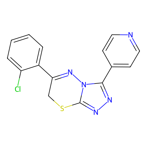 6-(2-chlorophenyl)-3-pyridin-4-yl-7H-[1,2,4]triazolo[3,4-b][1,3,4]thiadiazine structure