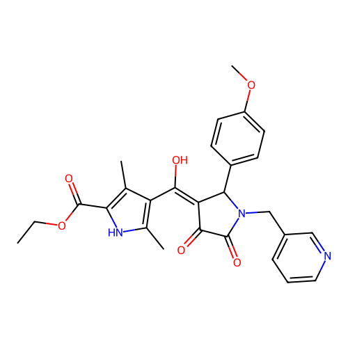 ethyl 4-(4-hydroxy-2-(4-methoxyphenyl)-5-oxo-1-(pyridin-3-ylmethyl)-2,5-dihydro-1H-pyrrole-3-carbonyl)-3,5-dimethyl-1H-pyrrole-2-carboxylate structure