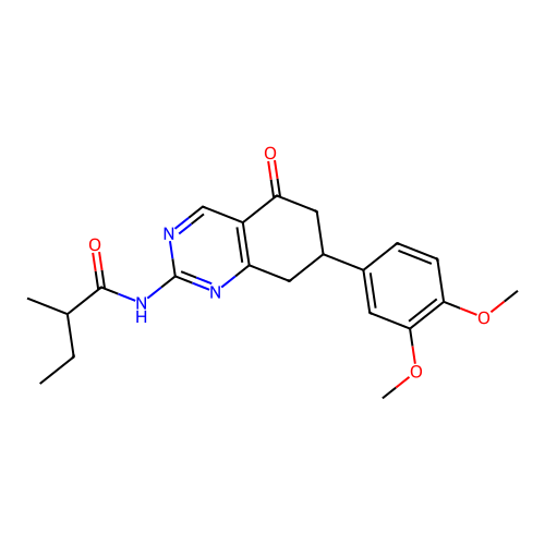 N-(7-(3,4-dimethoxyphenyl)-5-oxo-5,6,7,8-tetrahydroquinazolin-2-yl)-2-methylbutanamide structure