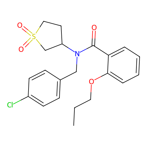 N-(4-chlorobenzyl)-N-(1,1-dioxidotetrahydrothiophen-3-yl)-2-propoxybenzamide structure