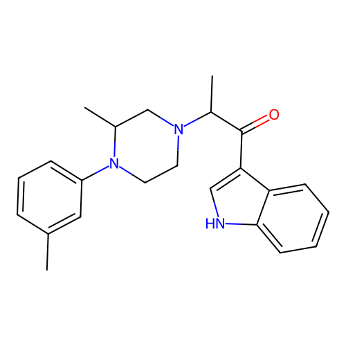 1-(1H-indol-3-yl)-2-[3-methyl-4-(3-methylphenyl)piperazin-1-yl]propan-1-one structure