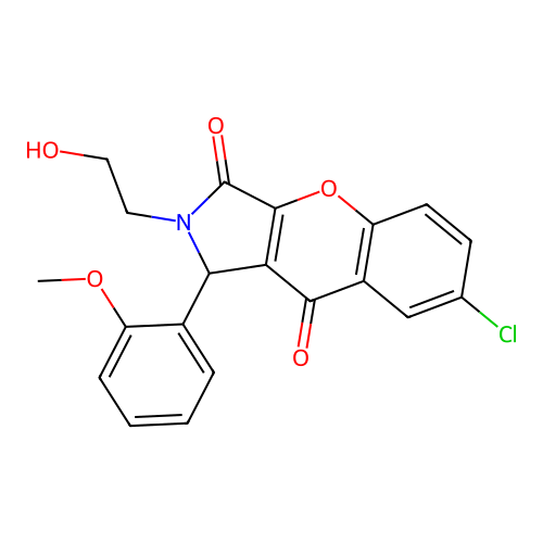 7-chloro-2-(2-hydroxyethyl)-1-(2-methoxyphenyl)-1,2-dihydrochromeno[2,3-c]pyrrole-3,9-dione structure