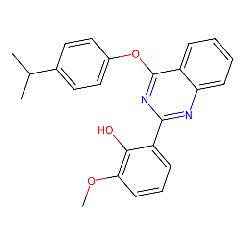 2-Methoxy-6-{4-[4-(propan-2-yl)phenoxy]quinazolin-2-yl}phenol structure
