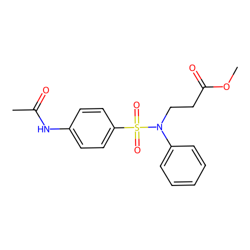 methyl 3-(4-acetamido-N-phenylphenylsulfonamido)propanoate structure