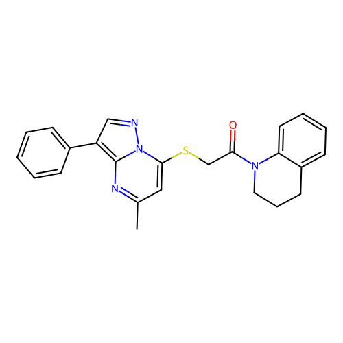1-(3,4-dihydroquinolin-1(2H)-yl)-2-((5-methyl-3-phenylpyrazolo[1,5-a]pyrimidin-7-yl)thio)ethanone structure