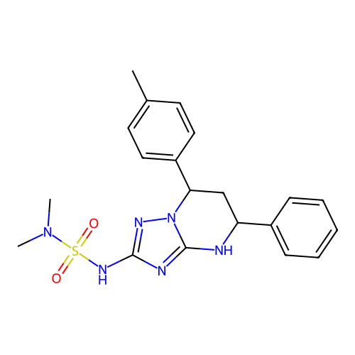 2-(dimethylsulfamoylamino)-7-(4-methylphenyl)-5-phenyl-1,5,6,7-tetrahydro-[1,2,4]triazolo[1,5-a]pyrimidine structure