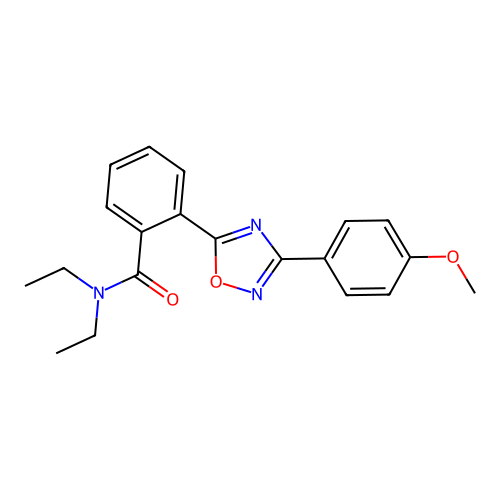 N,N-diethyl-2-[3-(4-methoxyphenyl)-1,2,4-oxadiazol-5-yl]benzamide structure