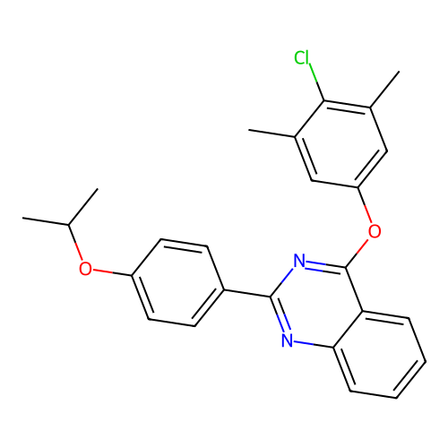 4-(4-Chloro-3,5-dimethylphenoxy)-2-[4-(propan-2-yloxy)phenyl]quinazoline structure