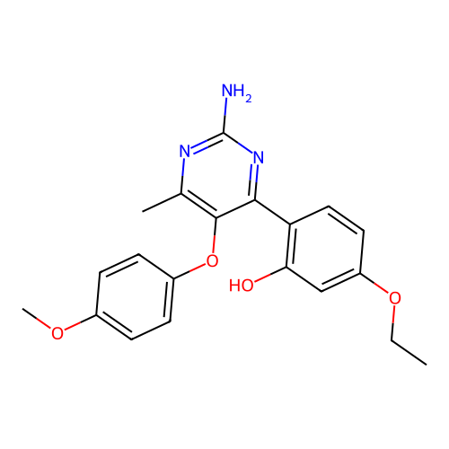 2-(2-Amino-5-(4-methoxyphenoxy)-6-methylpyrimidin-4-yl)-5-ethoxyphenol structure