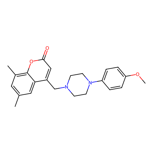 4-{[4-(4-methoxyphenyl)piperazin-1-yl]methyl}-6,8-dimethyl-2H-chromen-2-one structure