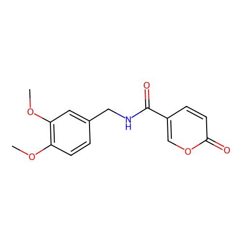 N-[(3,4-dimethoxyphenyl)methyl]-6-oxopyran-3-carboxamide structure