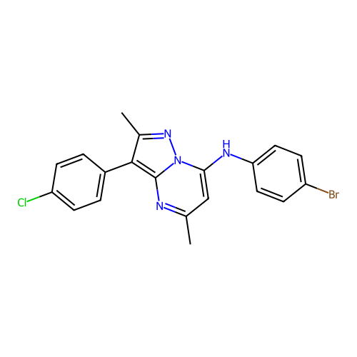 N-(4-bromophenyl)-3-(4-chlorophenyl)-2,5-dimethylpyrazolo[1,5-a]pyrimidin-7-amine structure